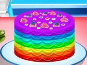 Игра Эльза готовит радужный торт