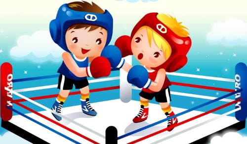 рисованный бокс на ринге